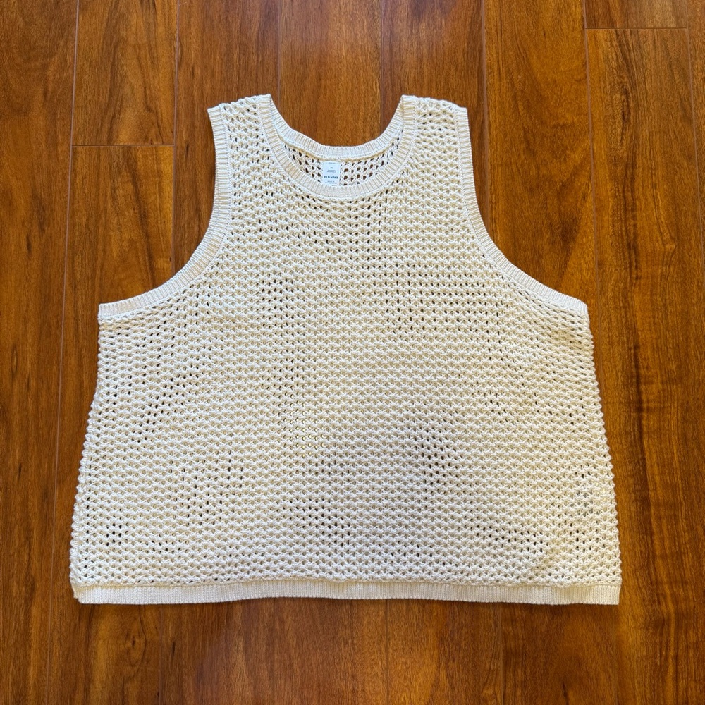 Cream Crochet Tank Top